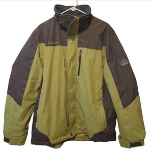 ZeroXposure Men’s Winter Jacket Removable Hood, Olive Green And Grey, XL